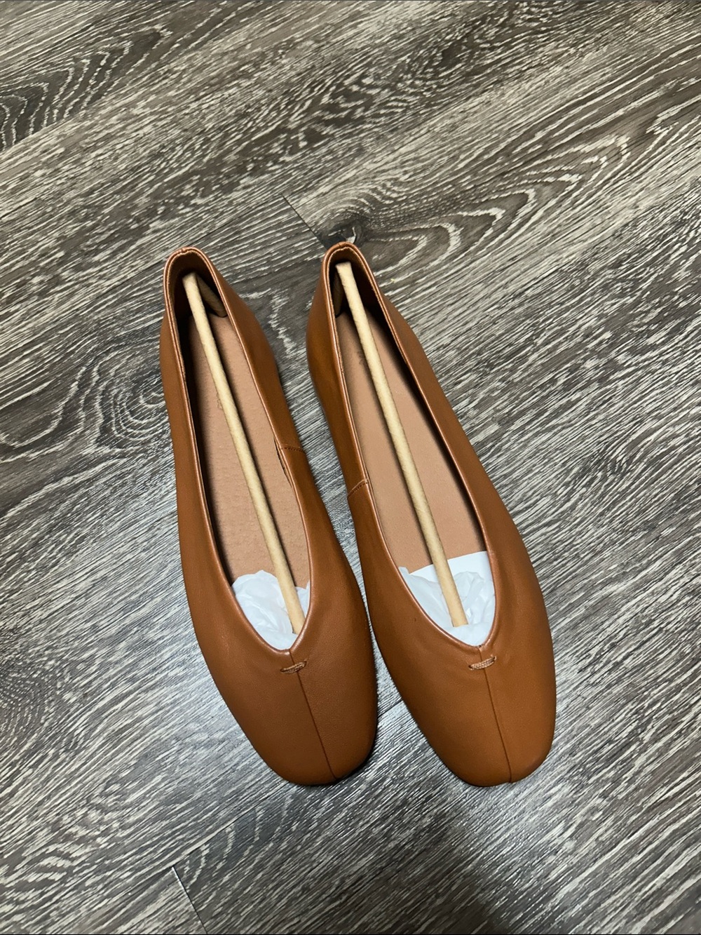 Madewell The Greta Glove Flat In Nappa Leather Carmel size 8.5